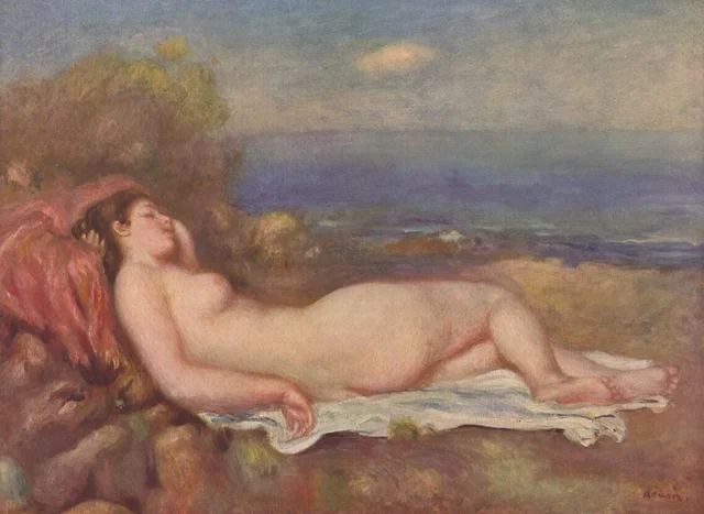 Dormida a la orilla del mar, Pierre-Auguste Renoir