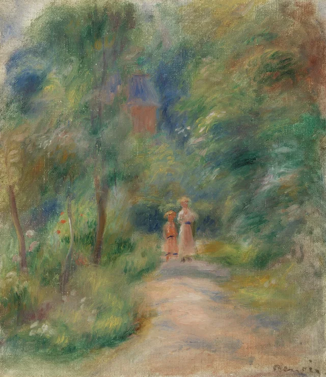 Dos figuras en un sendero