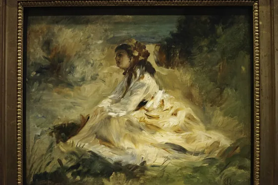 Une femme sur l'herbe (Lise Tréhot)