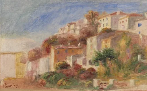 View from the Garden of the Post Office, Cagnes (Village vu du jardin de la poste, Cagnes)