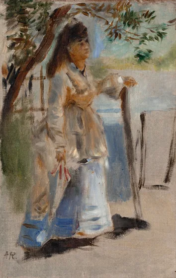 Woman by a Fence