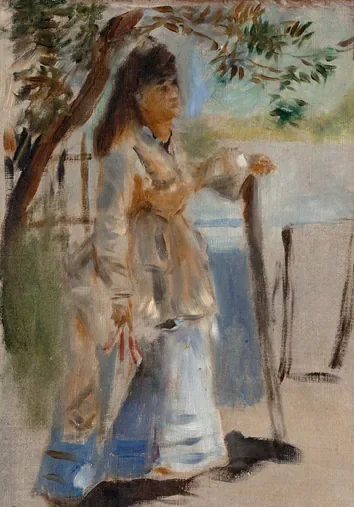 Woman by a Fence