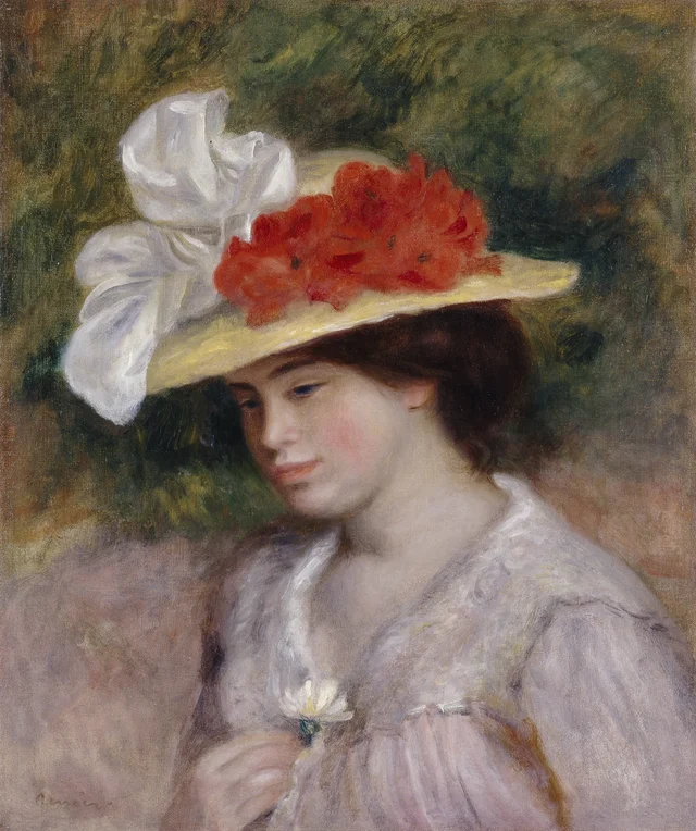 Femme au chapeau fleuri, Pierre-Auguste Renoir