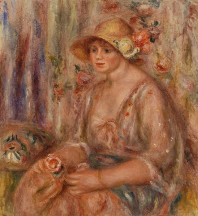 Mujer con vestido de muselina