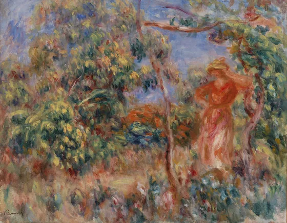 Woman in Red in a Landscape (Femme en rouge dans un paysage)
