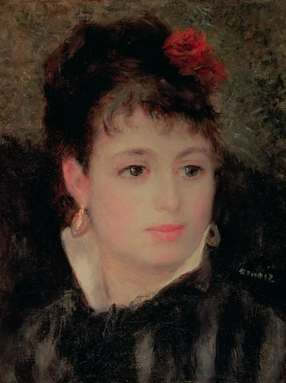 Woman with rose in her hair