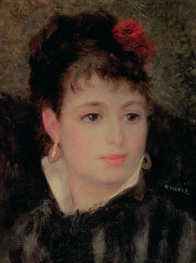 Woman with rose in her hair, Pierre-Auguste Renoir