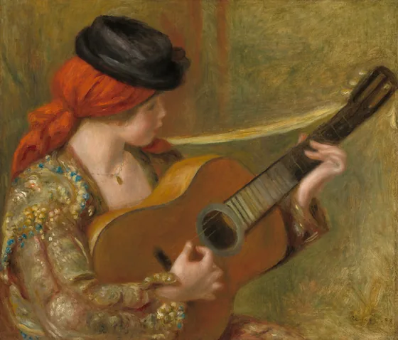 Young Spanish Woman with a Guitar