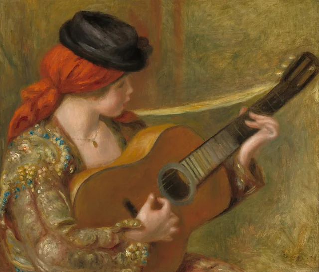 Joven española con guitarra