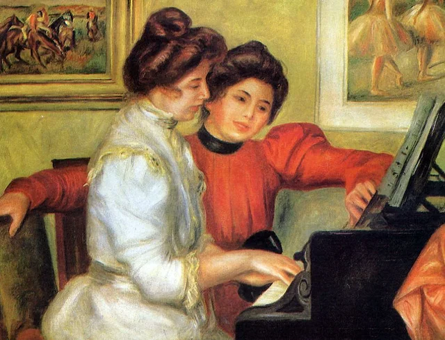 Yvonne y Christine Lerolle al piano