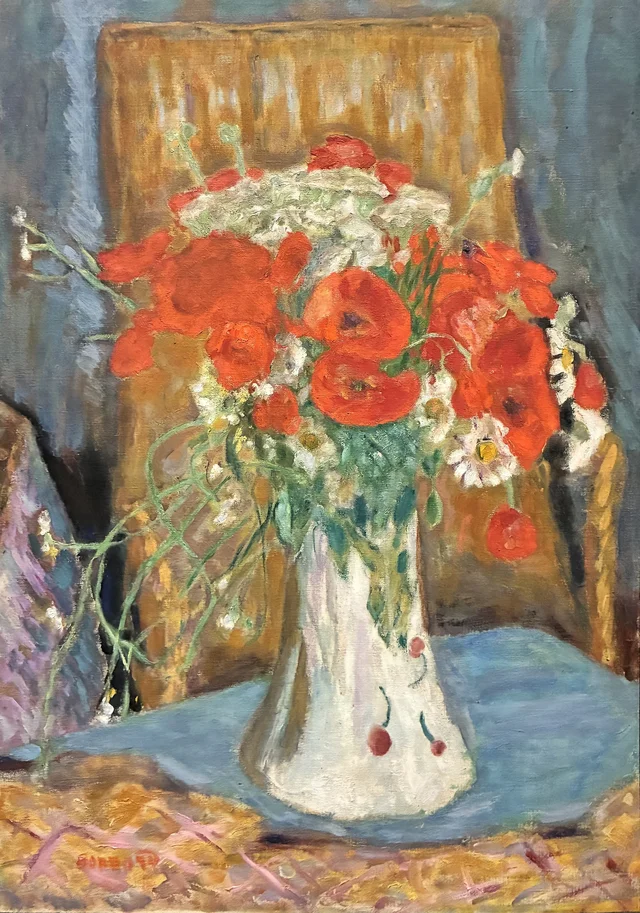 Amapolas en un jarrón, Pierre Bonnard