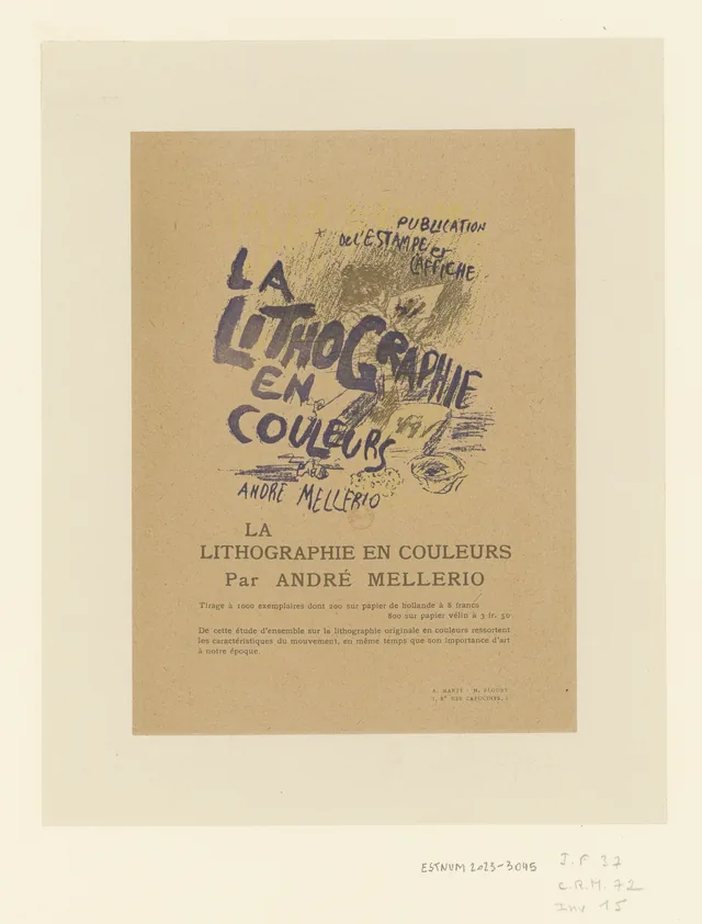Cover for "La Lithographie en couleurs", Pierre Bonnard