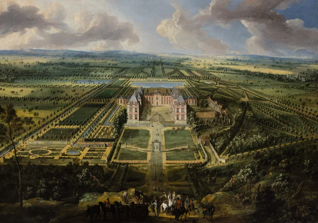 Vue du château de Pontchartrain et de ses jardins (perspective Ouest), Pierre-Denis Martin