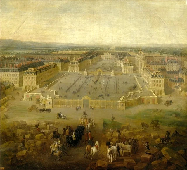 View of the Château of Versailles from the Place d'Armes, 1722, Pierre-Denis Martin