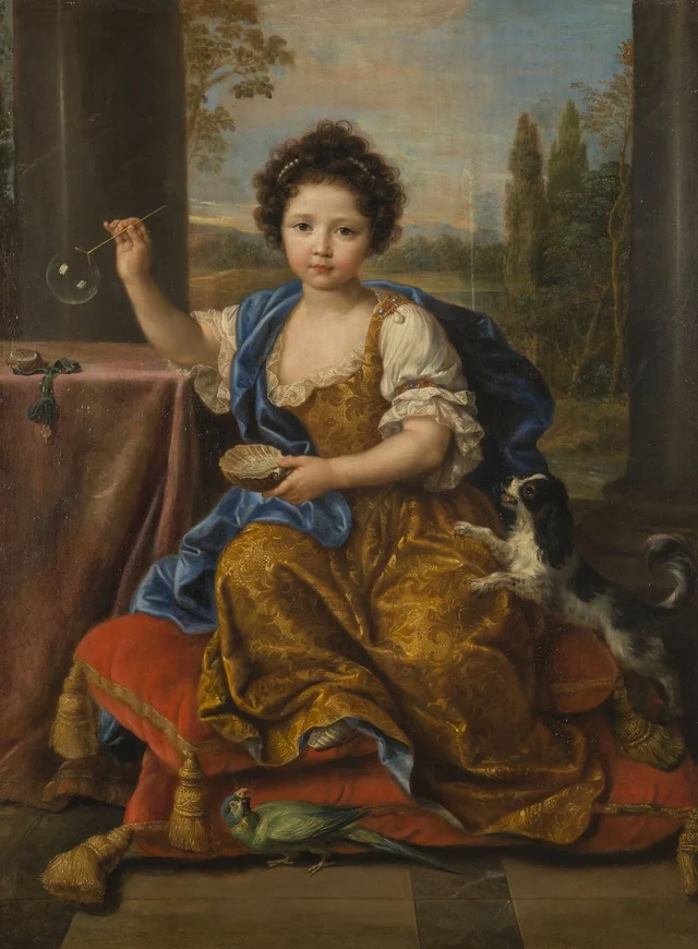 Louise-Marie de Bourbon, known as Mademoiselle de Tours (The Girl with Soap Bubbles), Pierre Mignard