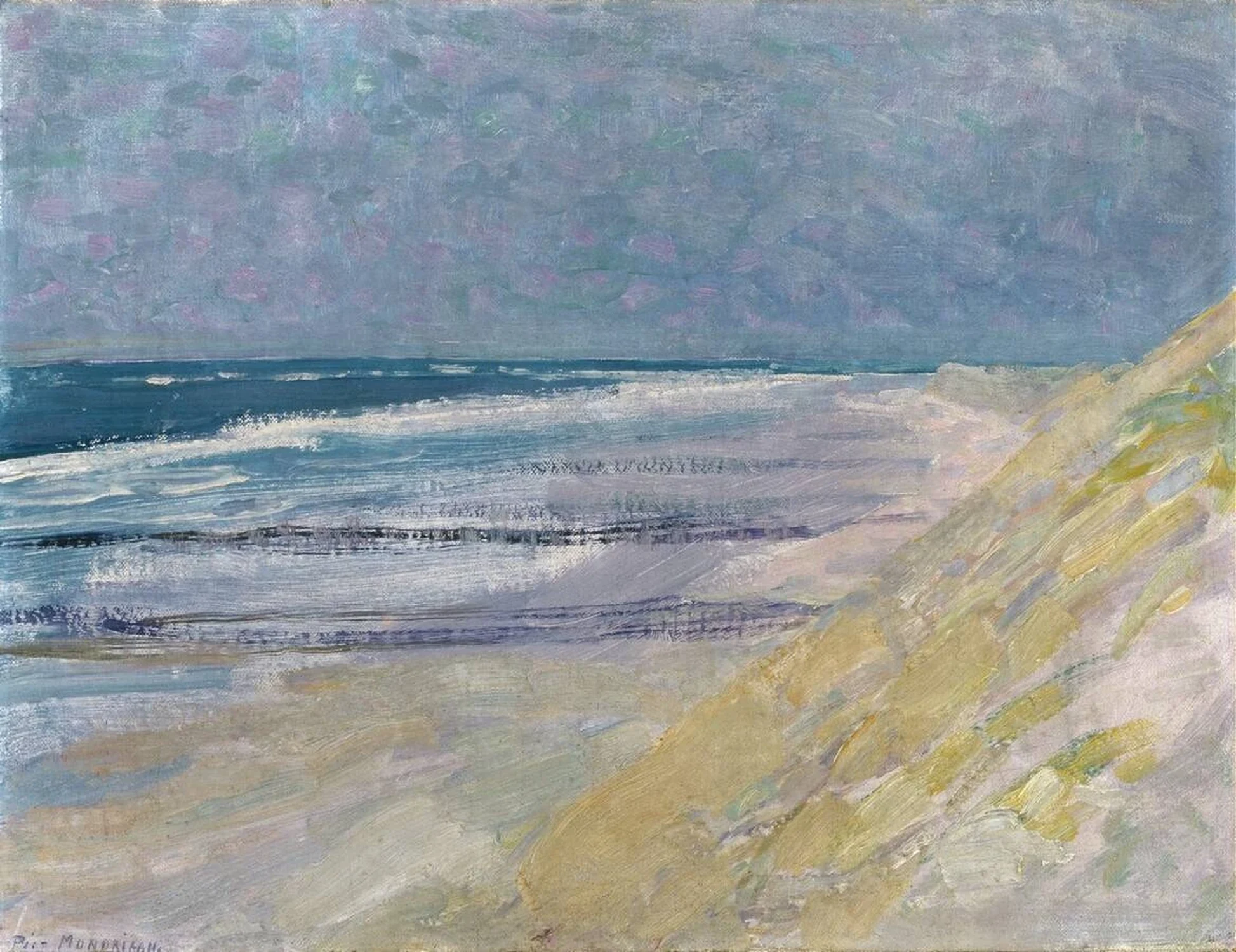 Beach with three or four piers at Domburg, Piet Mondrian