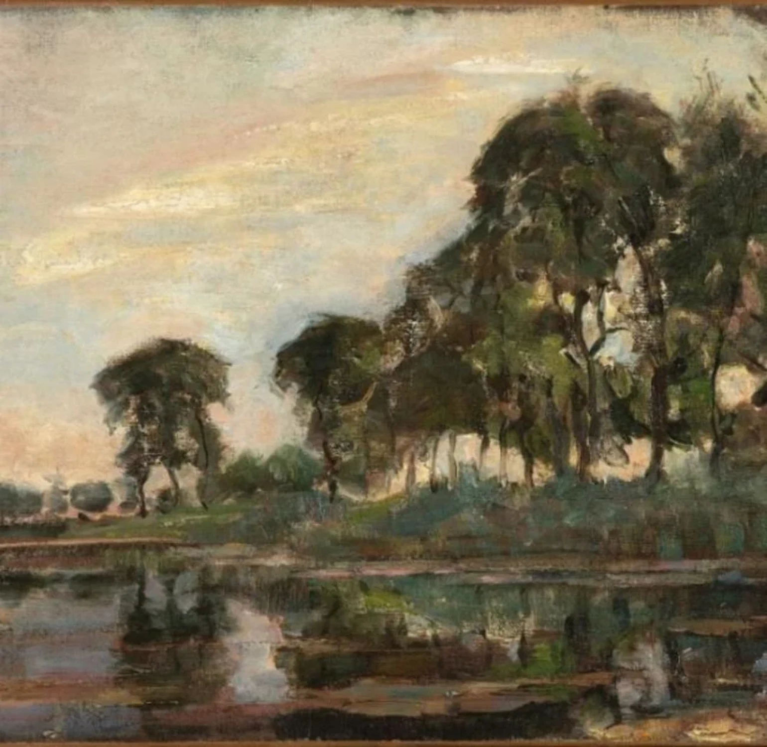 Bend in the Gein with poplars, three isolated, Piet Mondrian
