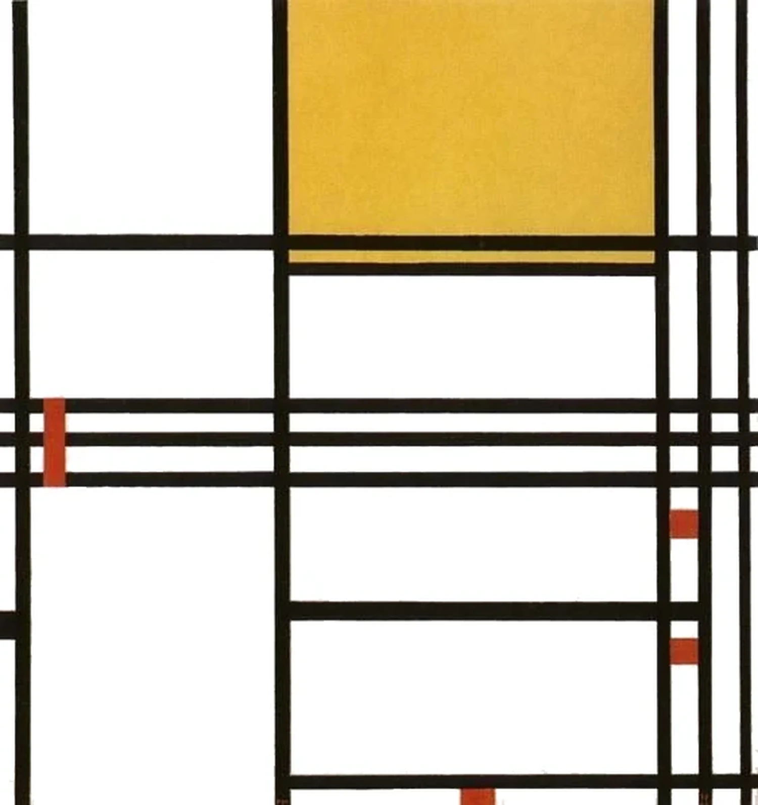 Composition 9 with Black, White, Yellow and Red, Piet Mondrian