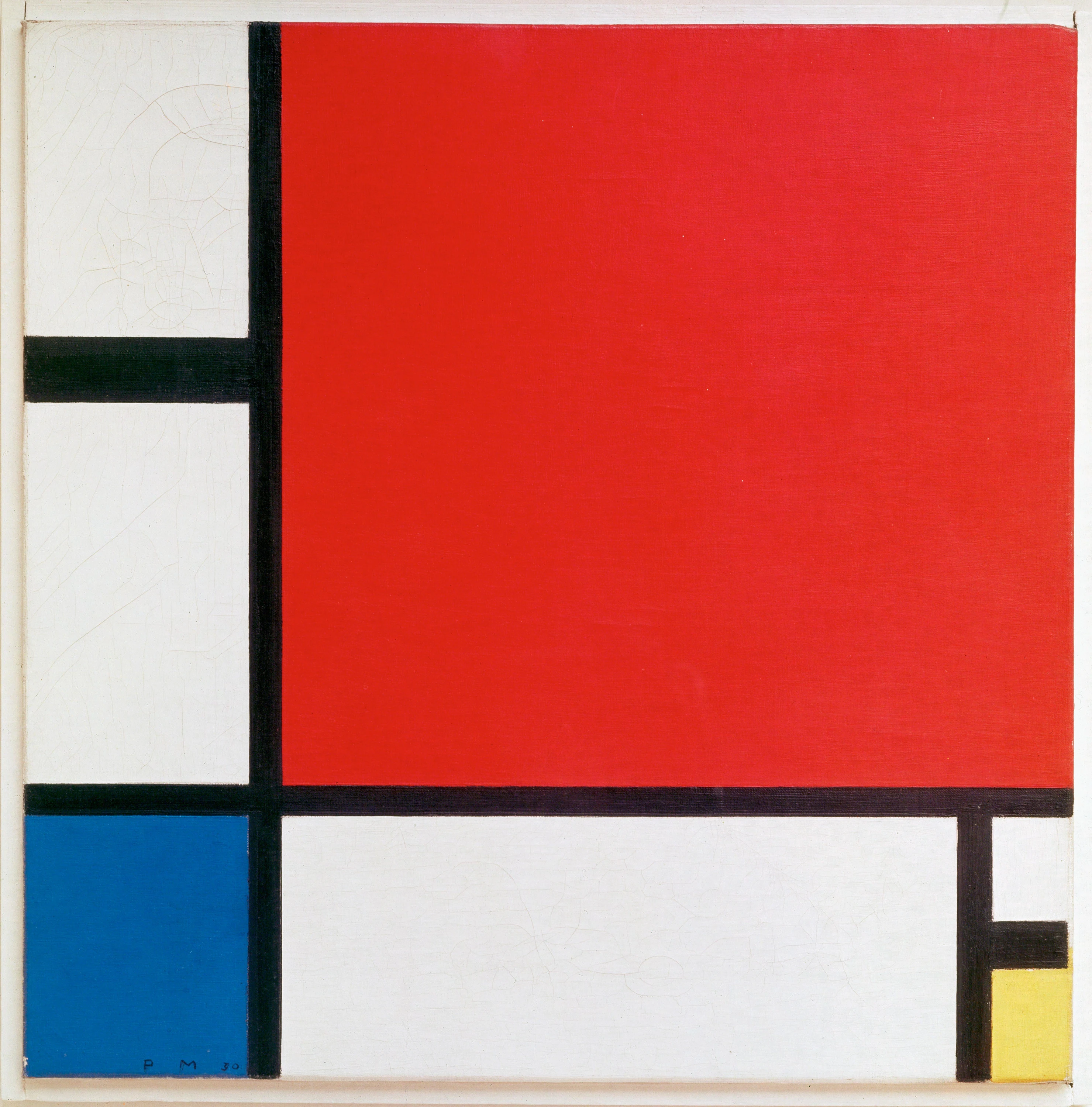 Composition II en rouge, bleu et jaune, Piet Mondrian