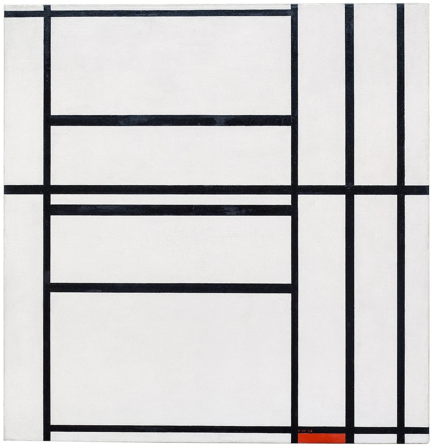 Composition No. 1 with Grey and Red 1938 / Composition with Red 1939, Piet Mondrian