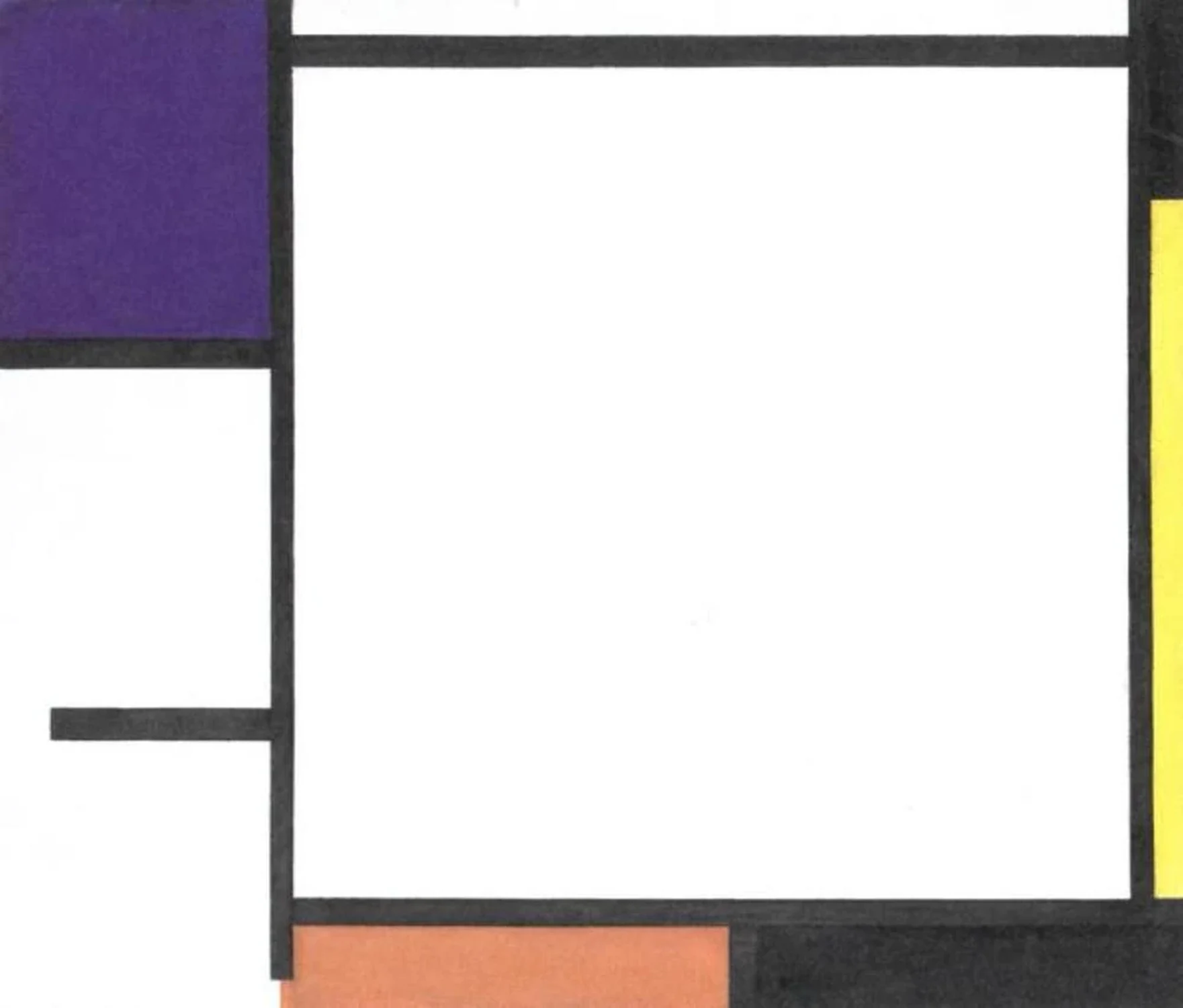 Composition with blue, black, yellow and red, Piet Mondrian