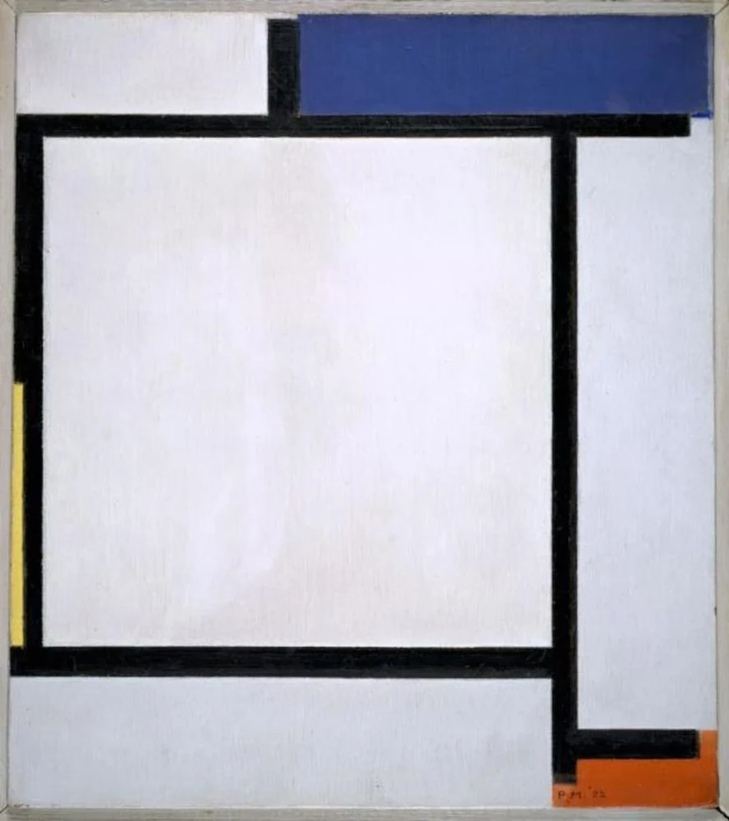 Composition with blue, black, yellow and red, Piet Mondrian