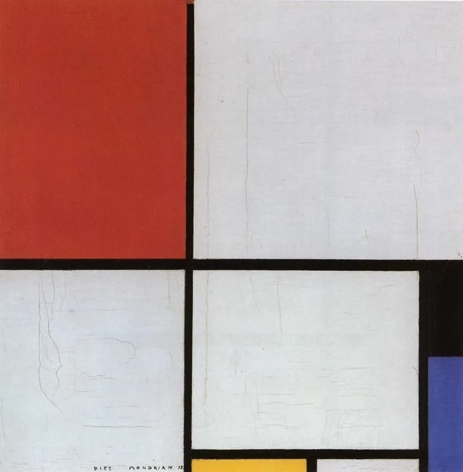 Composition with red, black, blue, and yellow, Piet Mondrian