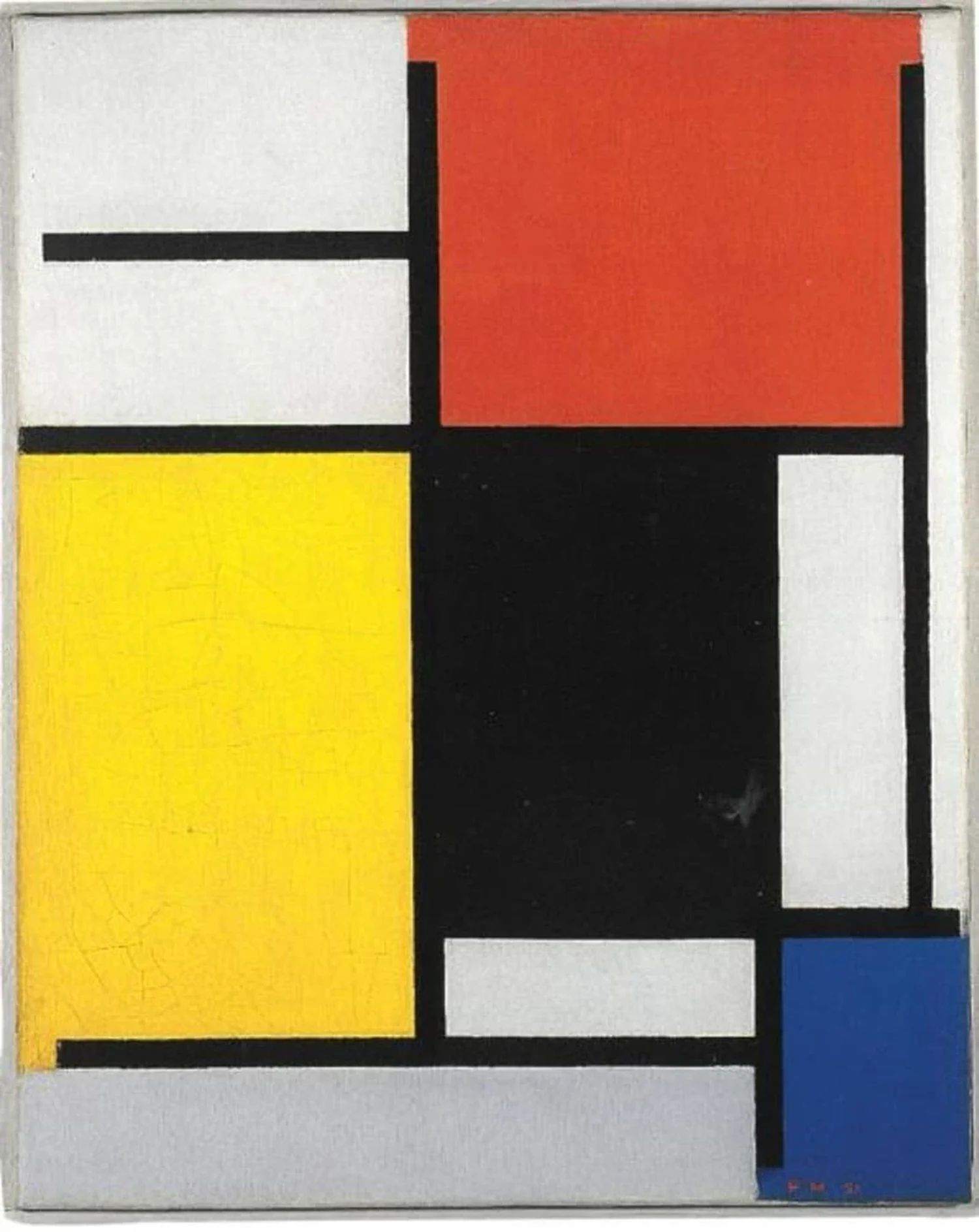 Composition with red, yellow, black, blue, and gray, Piet Mondrian