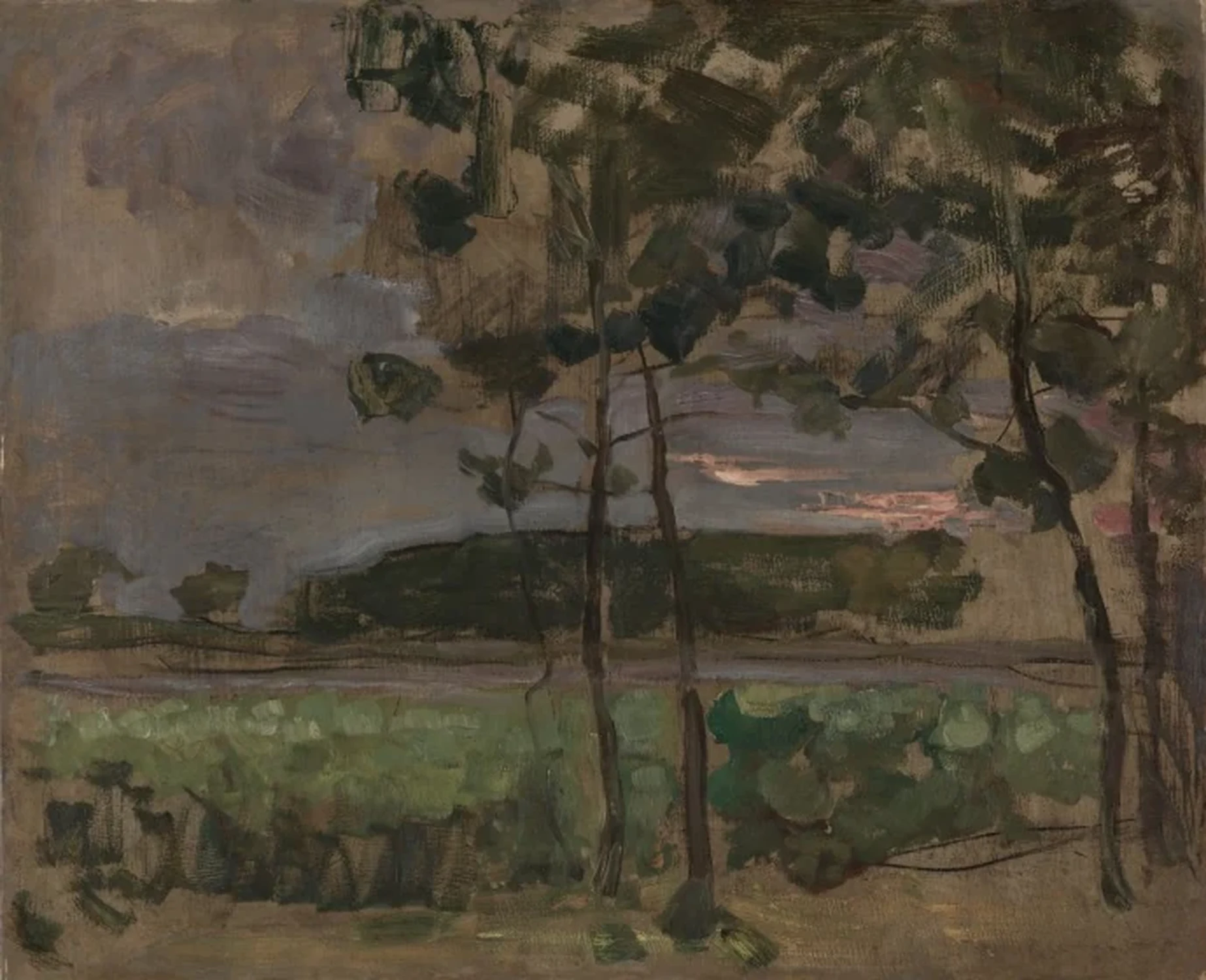 Field with Young Trees in the Foreground, Piet Mondrian
