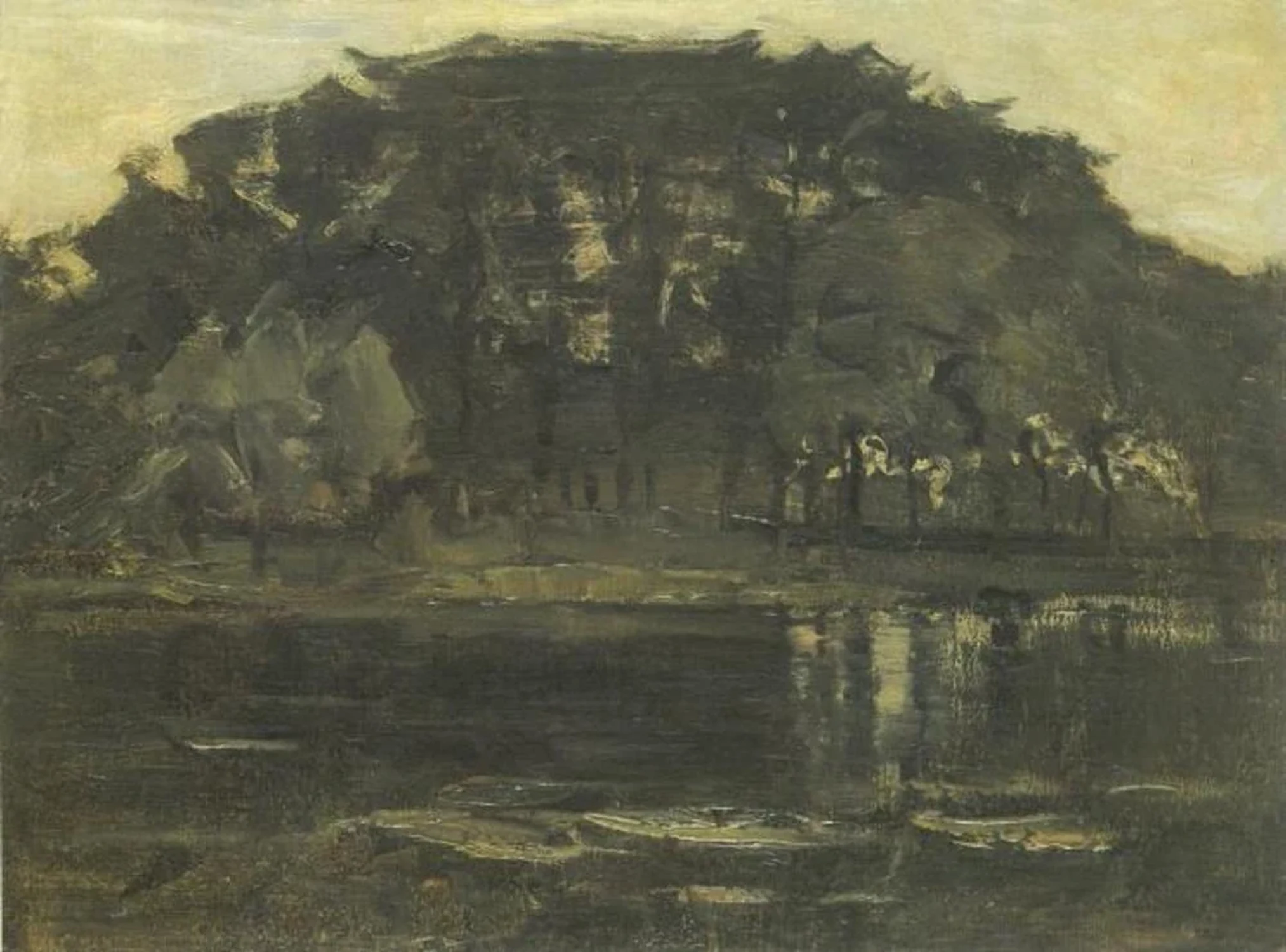 Geinrust farm with three small trees at left, Piet Mondrian