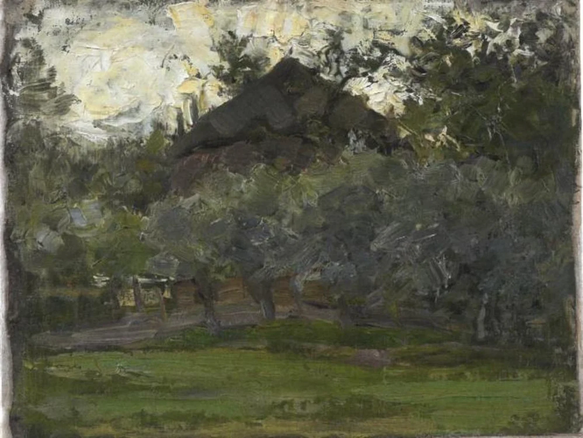 Haystack behind trees, Piet Mondrian