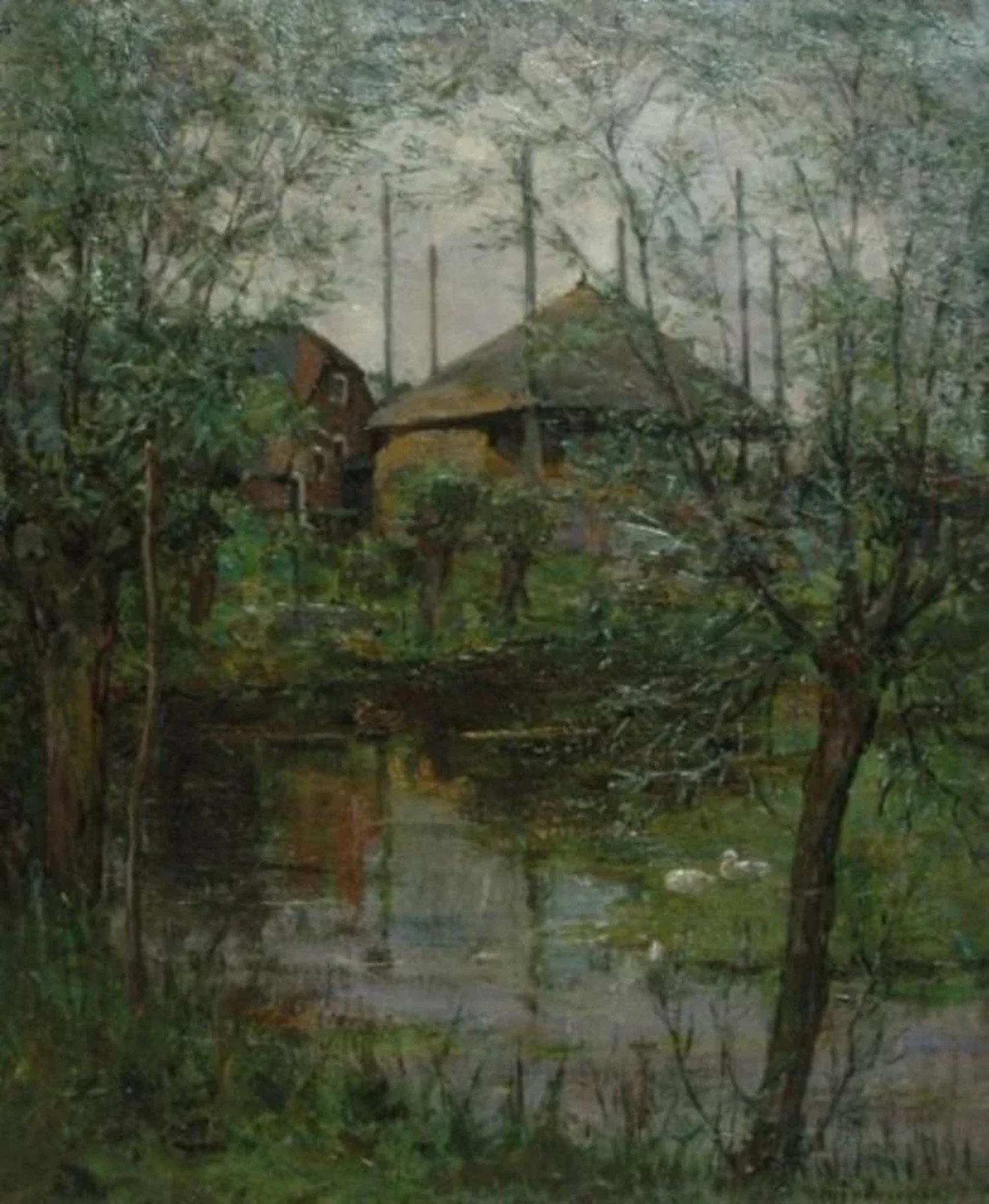 Haystack with willow trees, Piet Mondrian