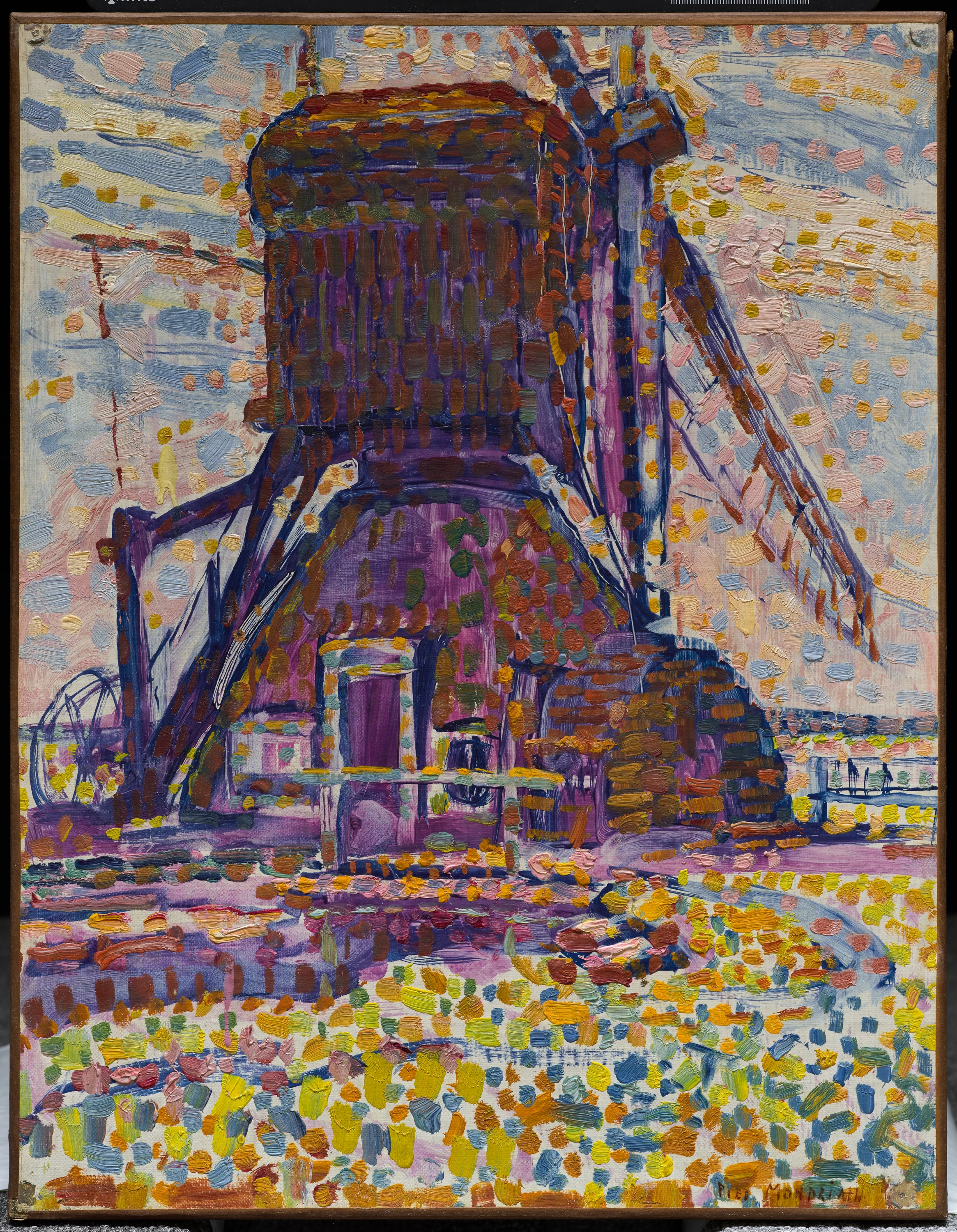 Le Moulin de Winkel, version pointilliste, Piet Mondrian