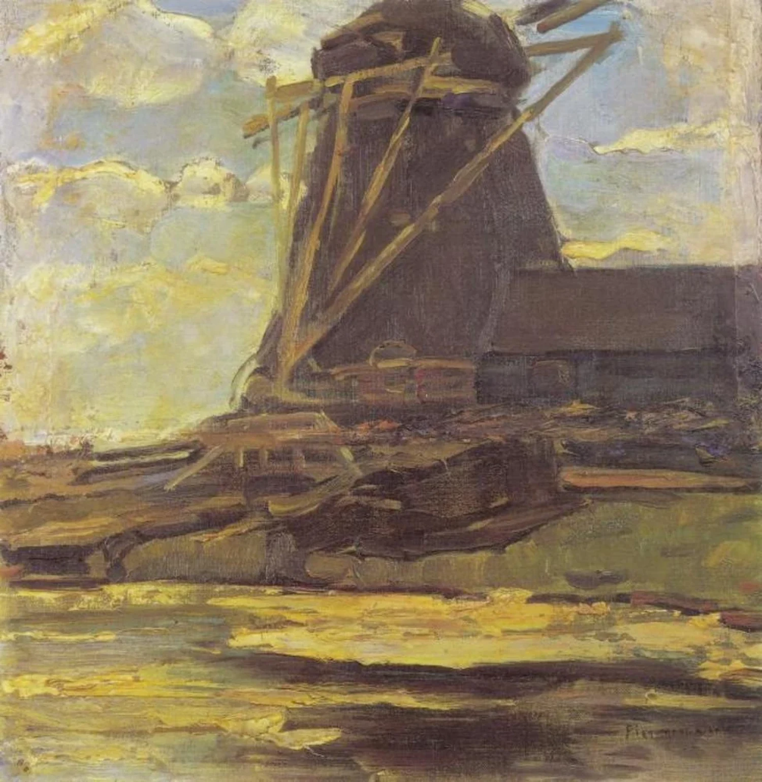 Oostzijdse mill with cropped wings, Piet Mondrian