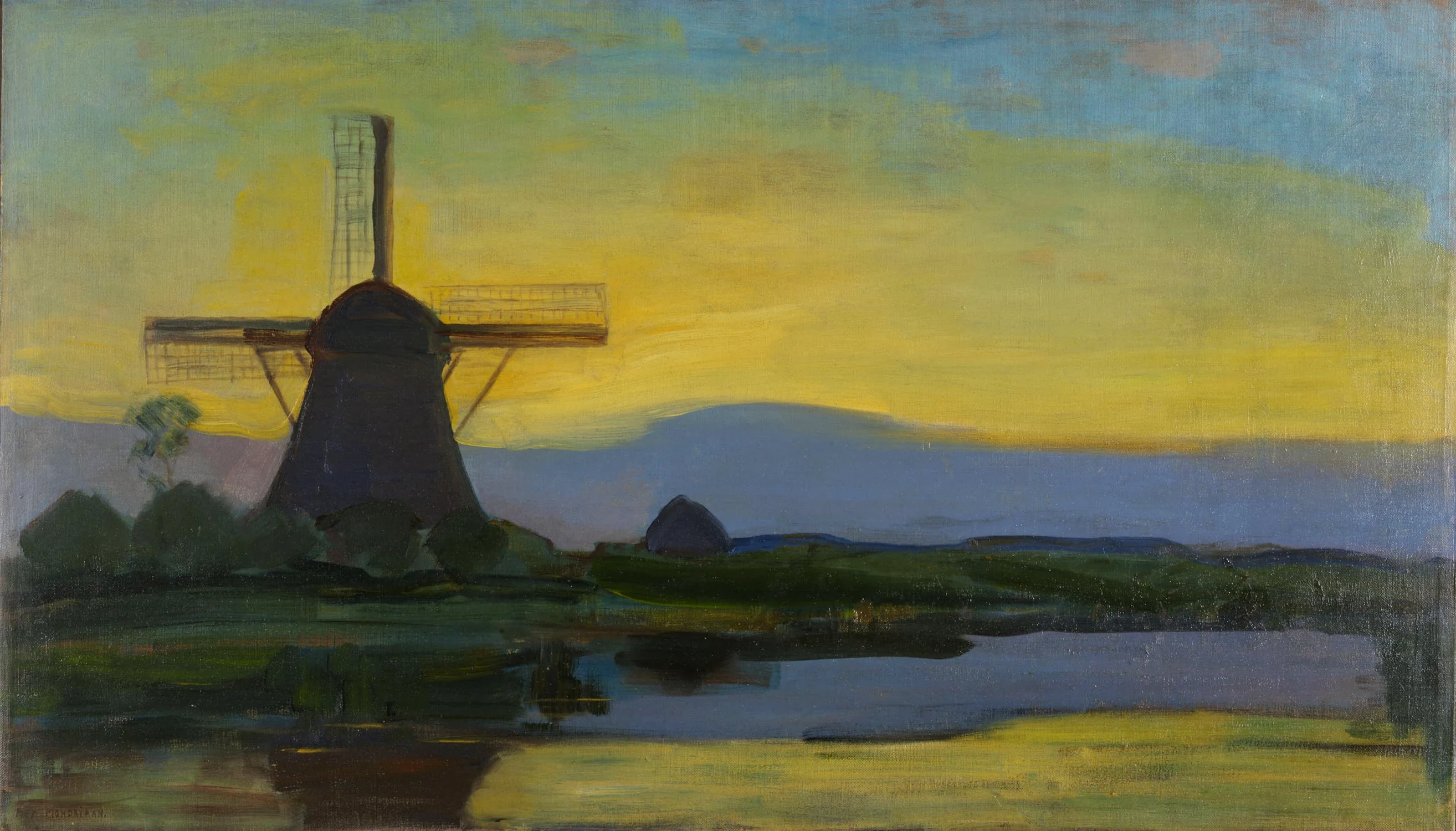 The Oostzijdse Molen by Night, Piet Mondrian