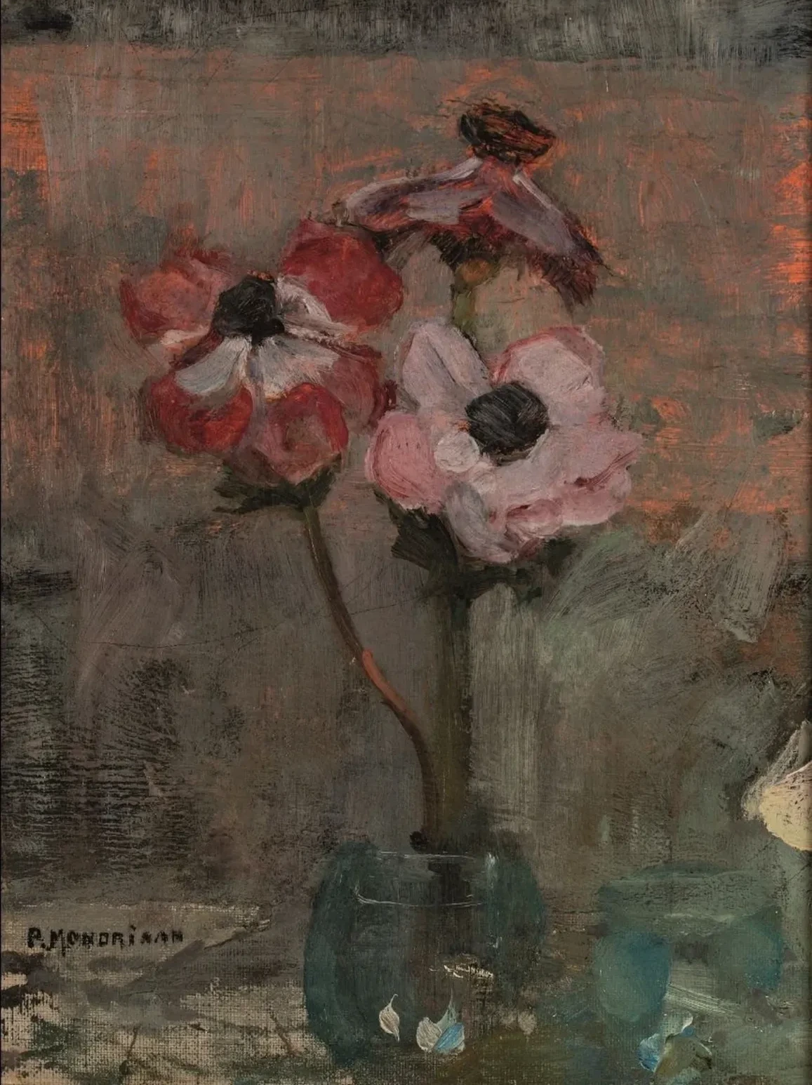Anemones in a vase, Piet Mondrian