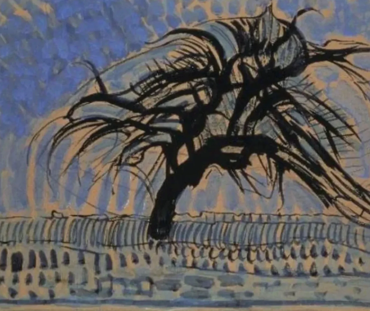 Apple tree in blue, Piet Mondrian