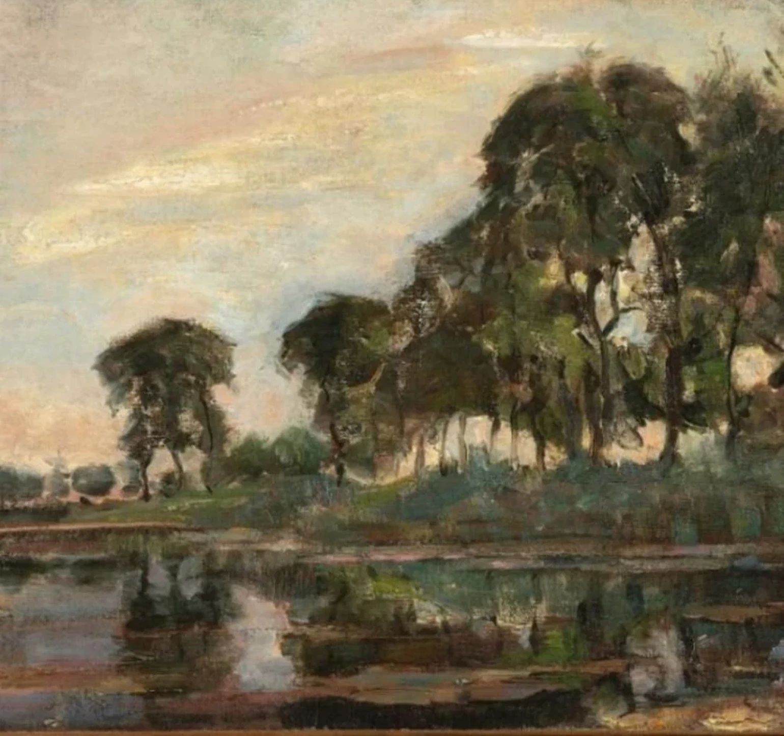 Bend in the Gein with poplars, three isolated, Piet Mondrian