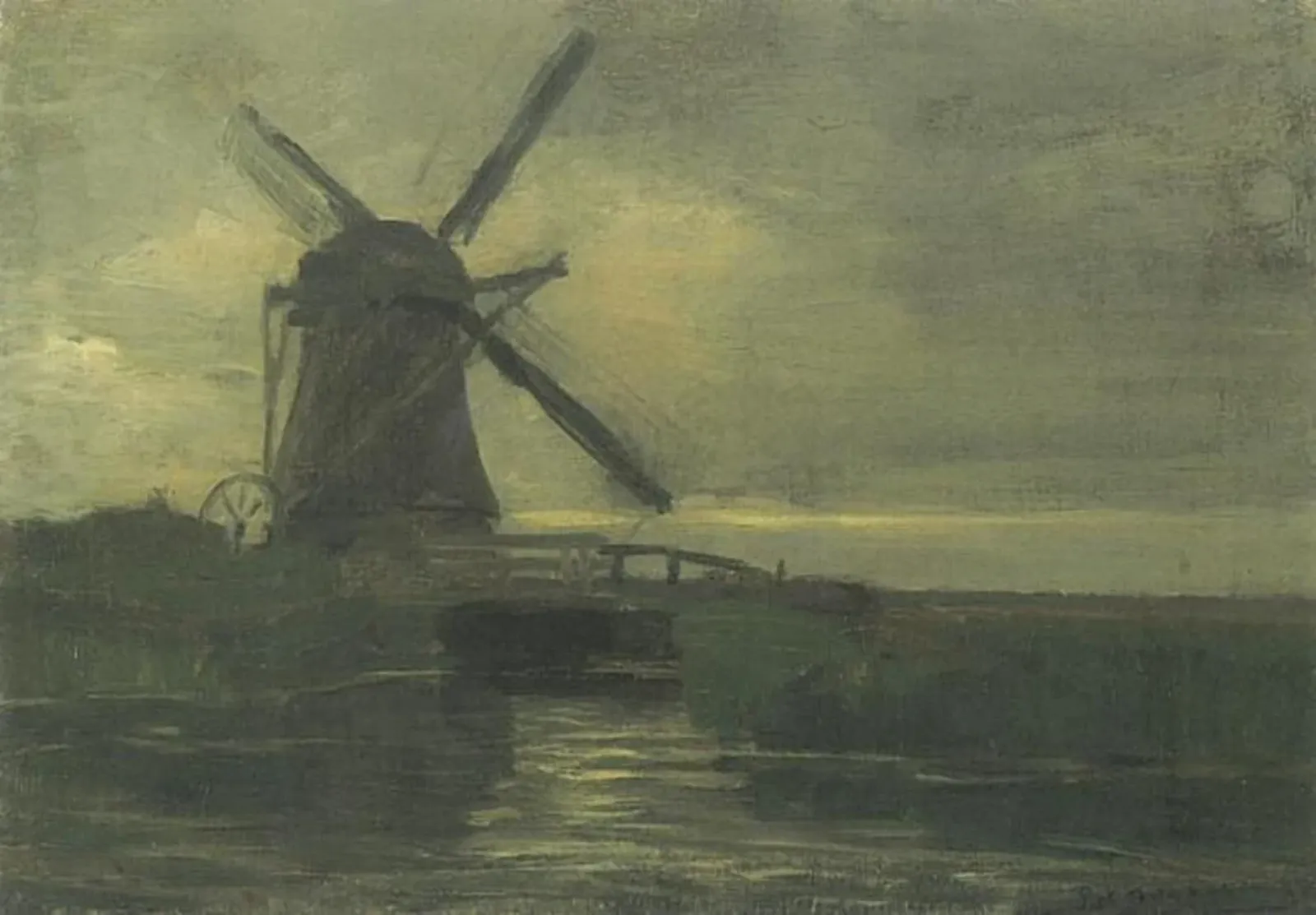 Broekzijder mill in the evening, Piet Mondrian