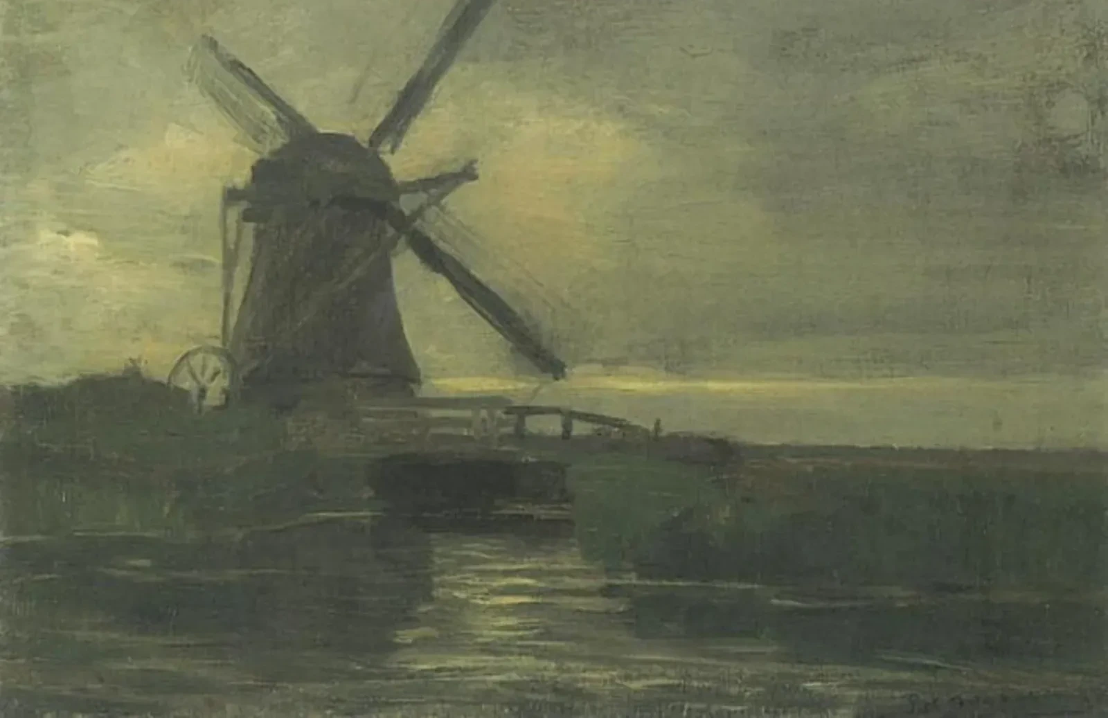 Le moulin Broekzijder le soir, Piet Mondrian