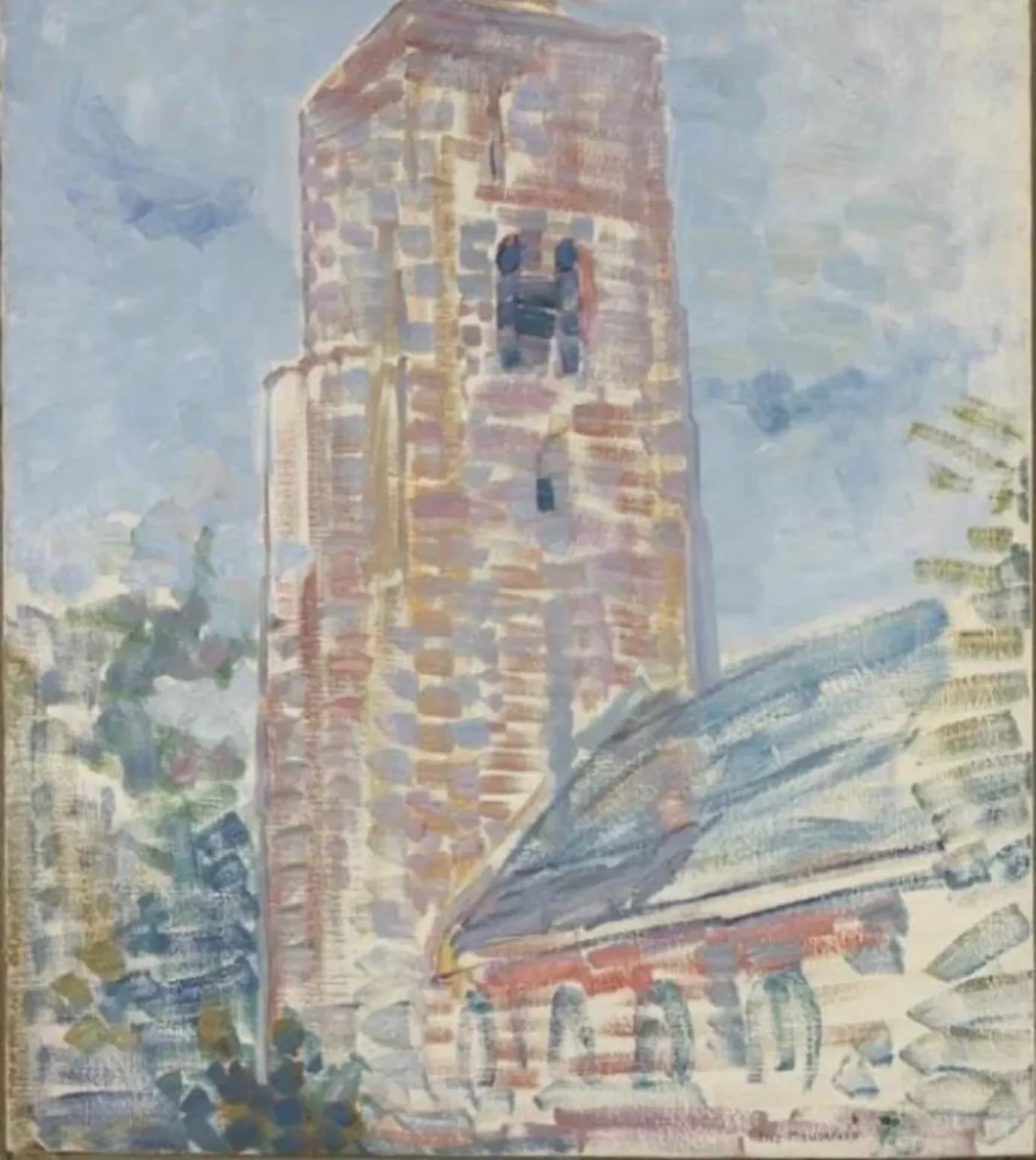 Church at Oostkapelle, nave and tower, Piet Mondrian