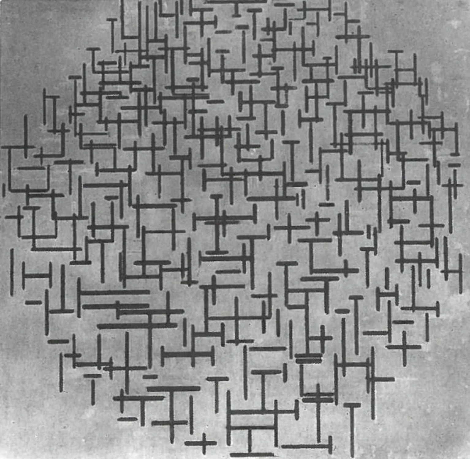 Compositie in lijn, Piet Mondrian