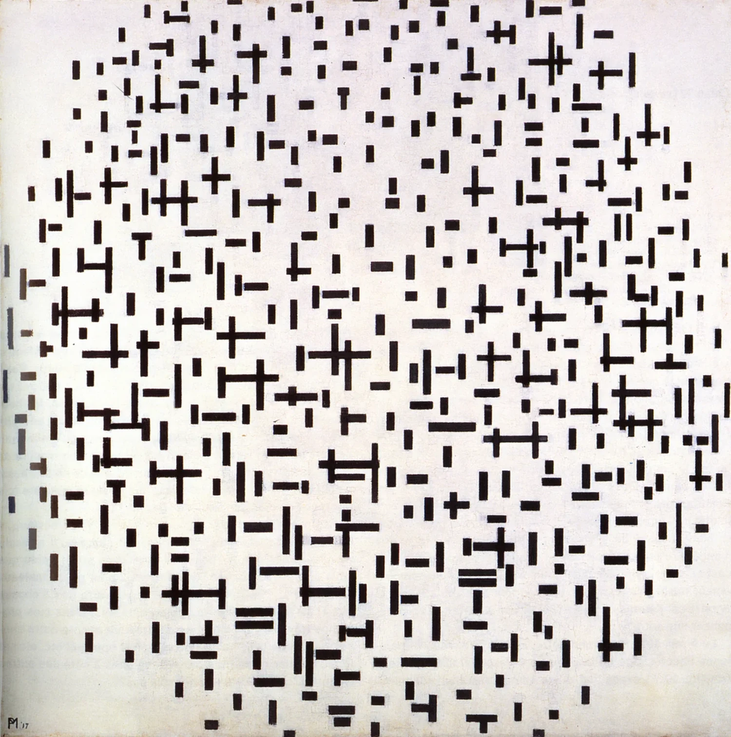 Composition in line, second state, Piet Mondrian