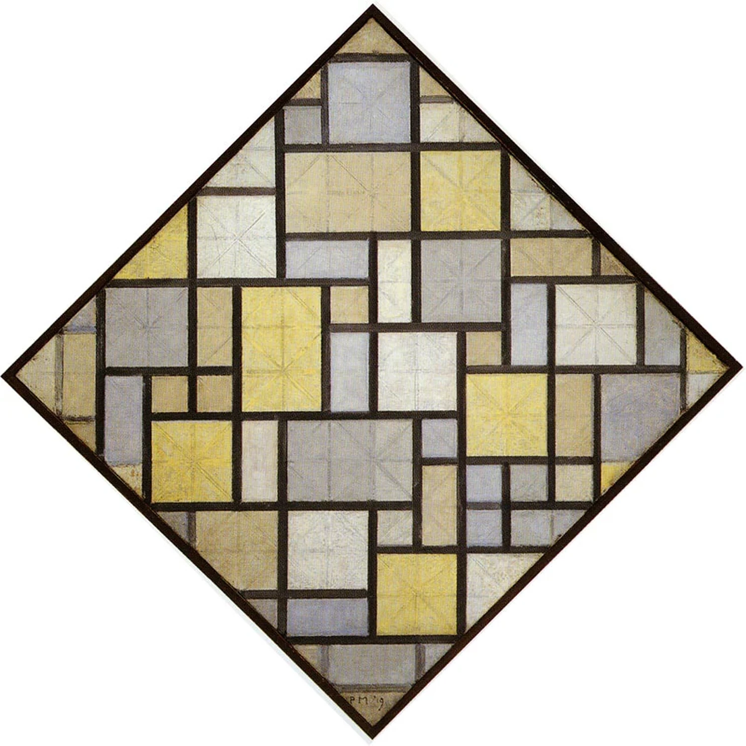 Composition: Light Color Planes with Grey Lines, Piet Mondrian