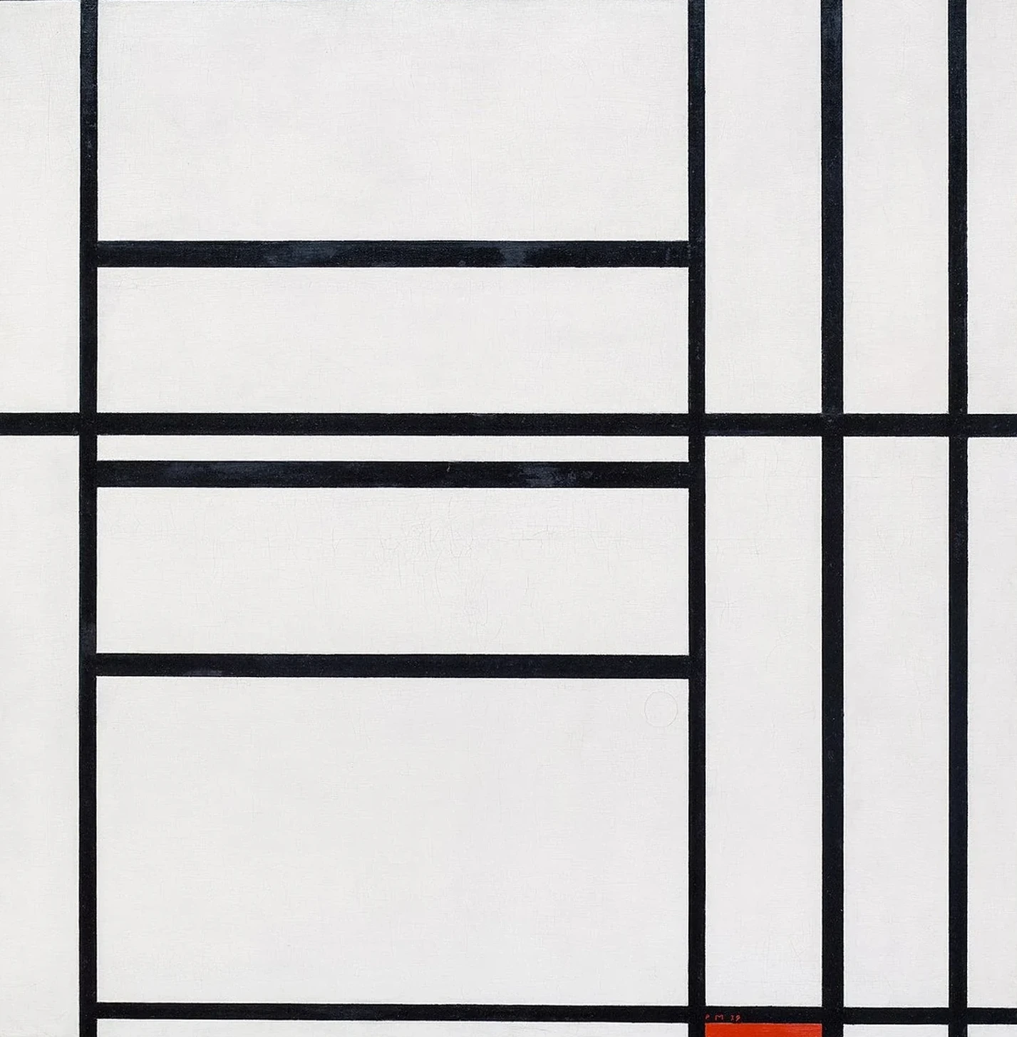Composition No. 1 with Grey and Red 1938 / Composition with Red 1939, Piet Mondrian