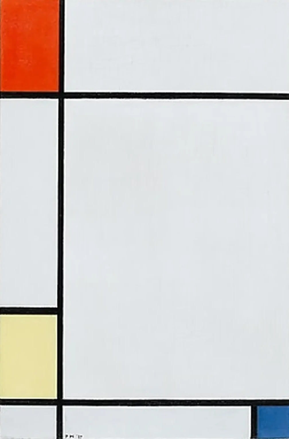 Composition no. III with red, yellow, and blue, Piet Mondrian