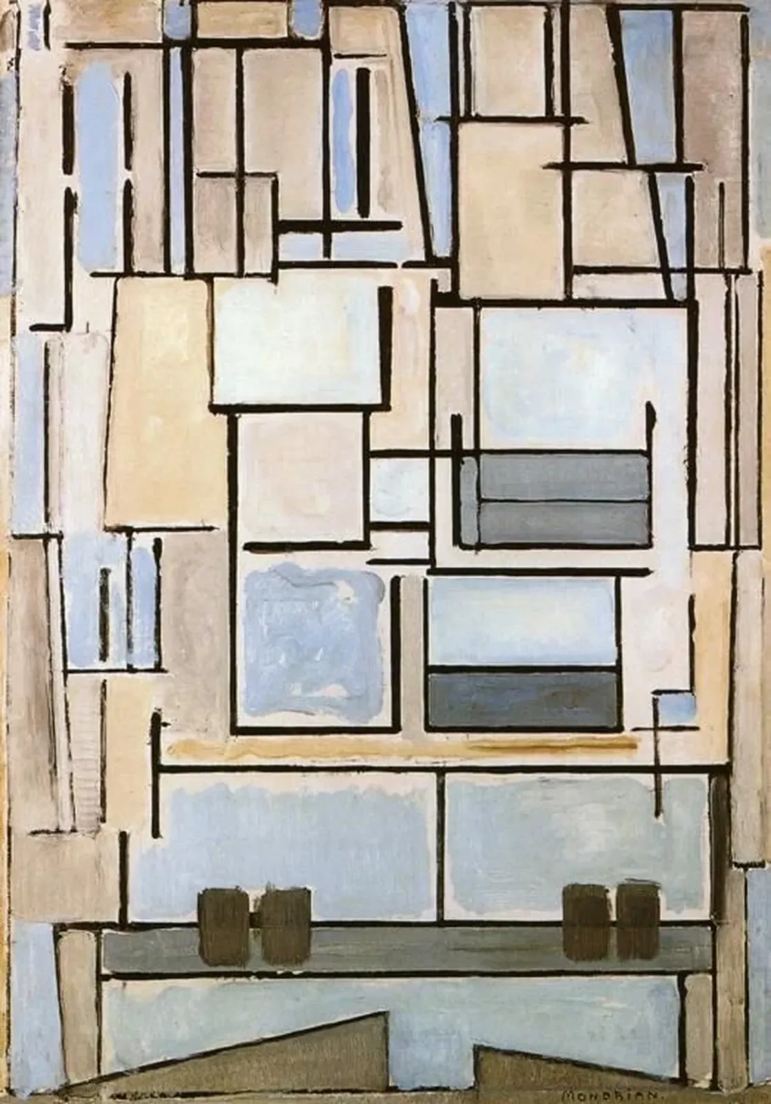 Composition No.VI, Composition 9 (Blue Façade), Piet Mondrian