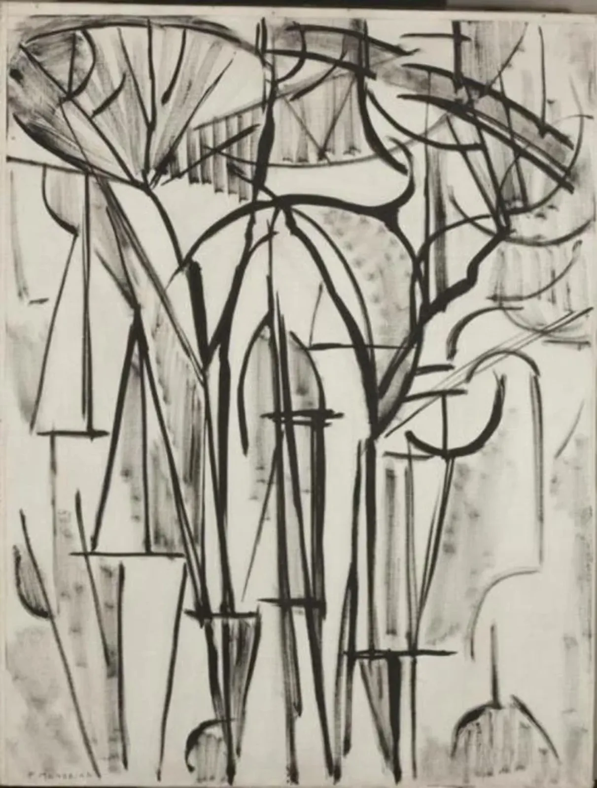 Composition trees 1 (unfinished), Piet Mondrian