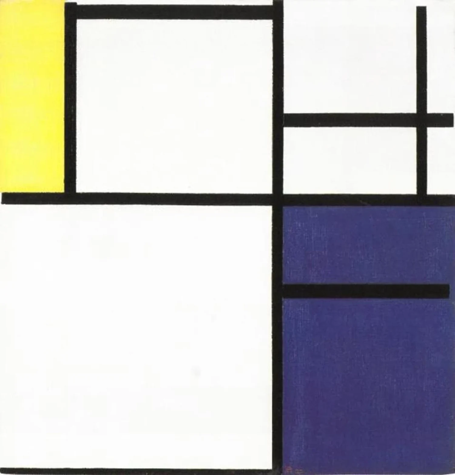 Composition with yellow, blue, and blue-white, Piet Mondrian