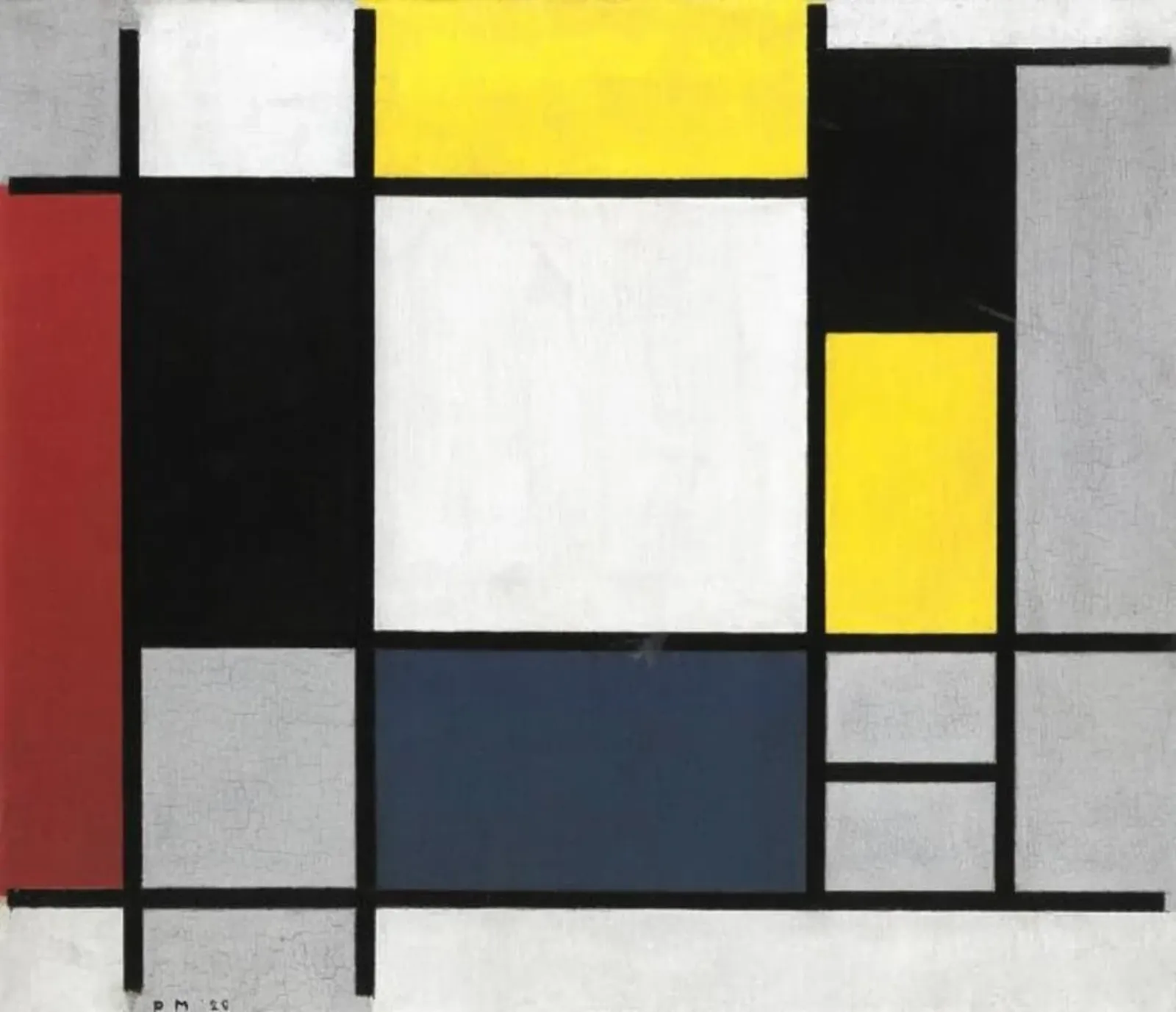 Composition with Yellow, Red, Black, Blue, and Gray, Piet Mondrian